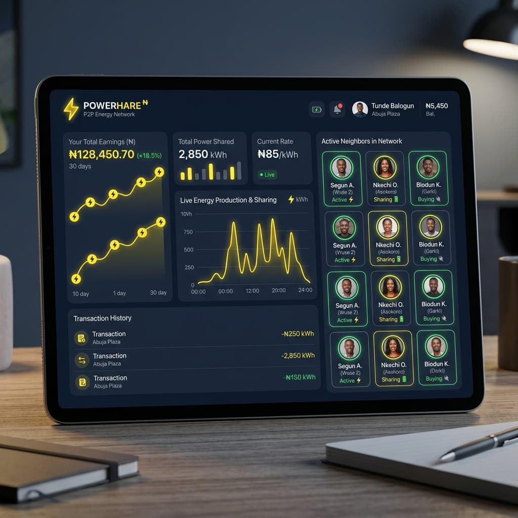 T&S Power Grid host dashboard showing live earnings from shared solar power